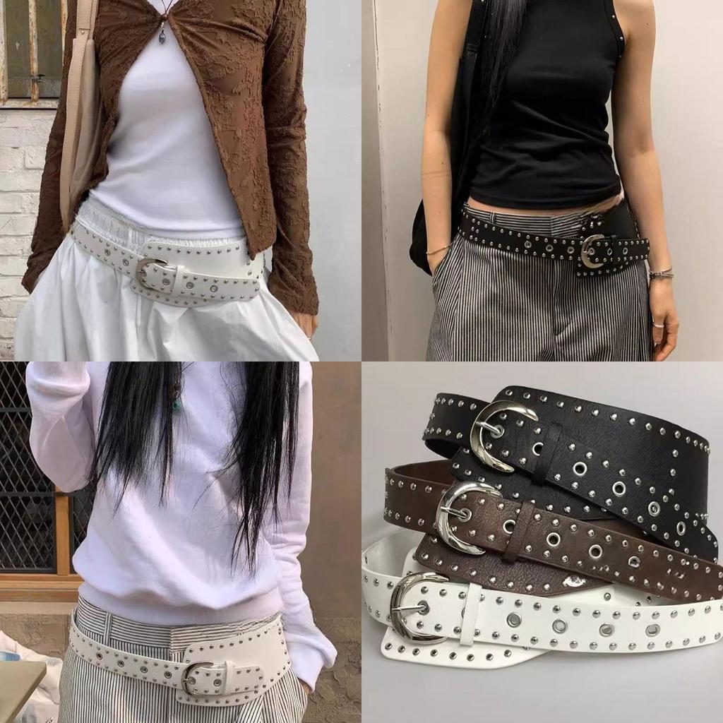 Retro Western PU-Ledergürtel mit Metallschnalle für Boho-Stil Modeaccessoires