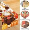 Friendsgiving Table Runner Friendsgiving Tablecloth 13x72in Long Linen Fall Turkey Maple Leaves Pumpkin Happy Friends Giving Runners for Indoor