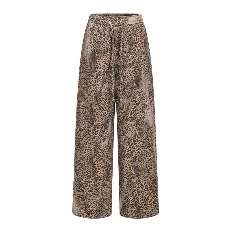 Womens Wide Leg Cargo Pants Leopard Print Cotton Loose Fit Streetwear Trousers Mid-Rise 2025