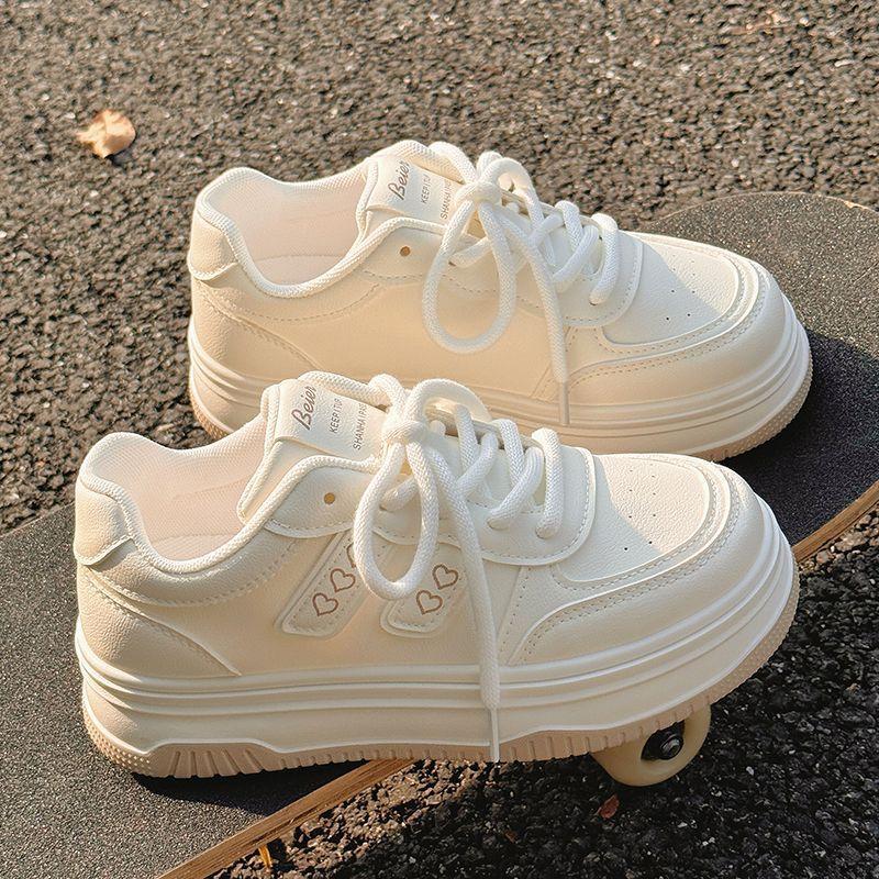 Milk fufu little white shoes women's 2025 autumn new student versatile chic shoes women's thick baseplate shoes women's shoes