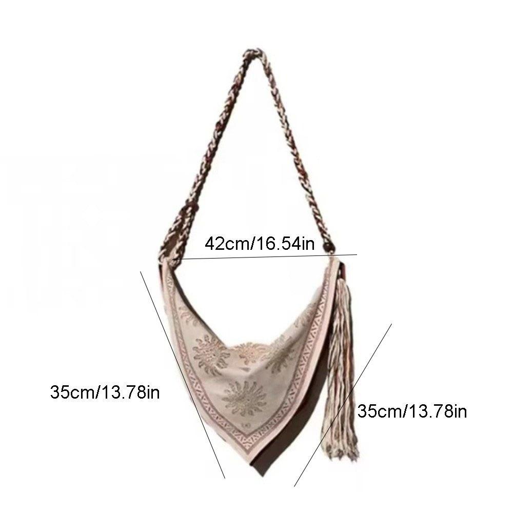 Linen Print Women Crossbody Bag Ethnic Style Retro Handbag Simple Messenger Bag  daily