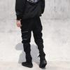 Men's Slim Fit Chinese Style Work Pants with Zipper and Ribbon Detail