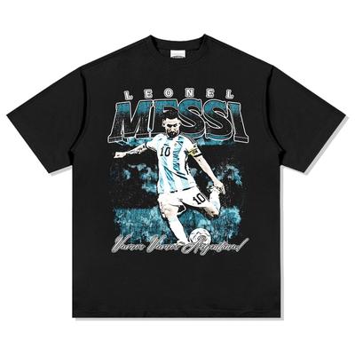 T-shirt de Football Lionel Messi Pour Hommes Femmes Surdimensionné Coton Pur Manches Courtes Mode Haut Décontracté Pour Look Urbain Usage Quotidien