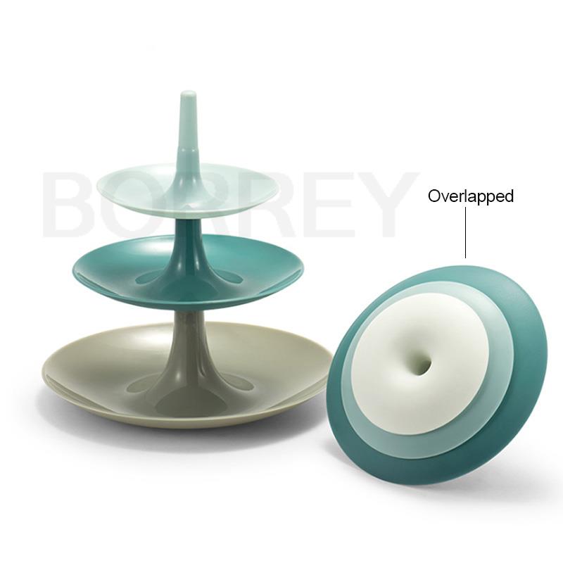 BORREY Fruit Basket Stand 2 3 Tier Cake nut Plate Stand Dessert Plate Round Resin Biscuit Tray Compote Household Snacks Storage