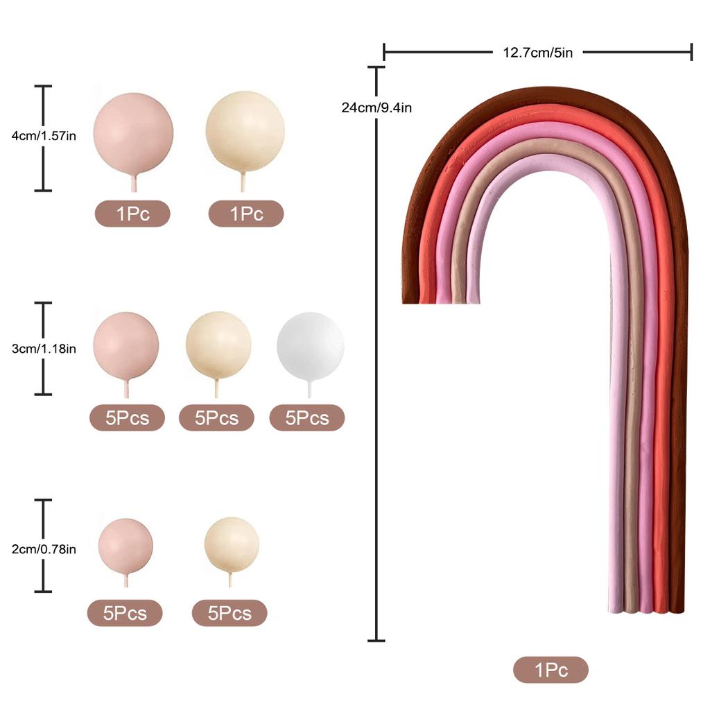 Rainbow Cake ToppersThree-Dimensional Rainbow Design for Party Wedding Cake Decorations Supplies Rainbow Cake Toppers for Girls