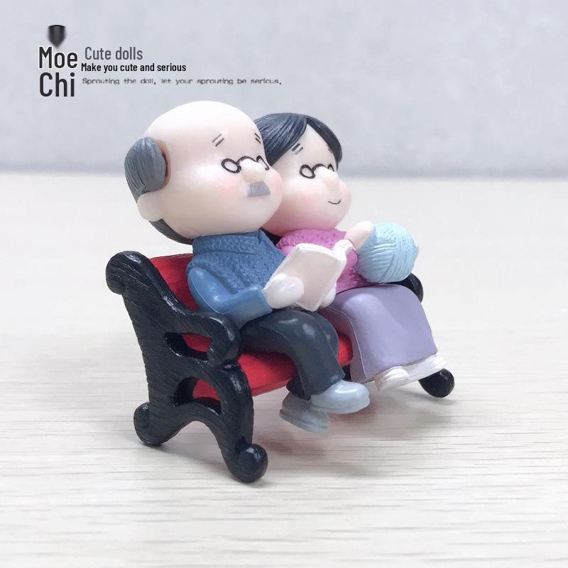 PVC Grandparents Figurines for Succulents, Cakes, and Car Ornaments