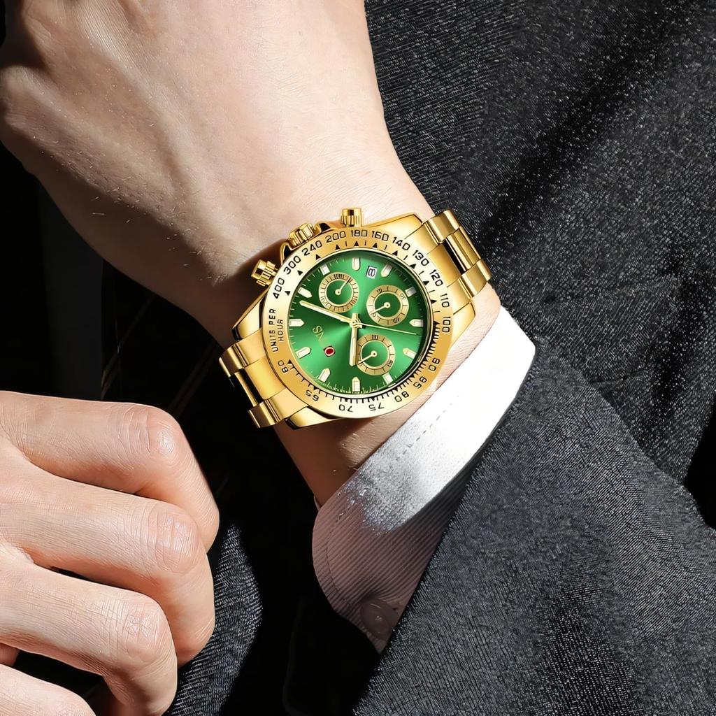 Luxury Man Watch Quartz Waterproof Luminous Date Chronograph Stainless Steel Men Wristwatch Military Sports Men's Watches