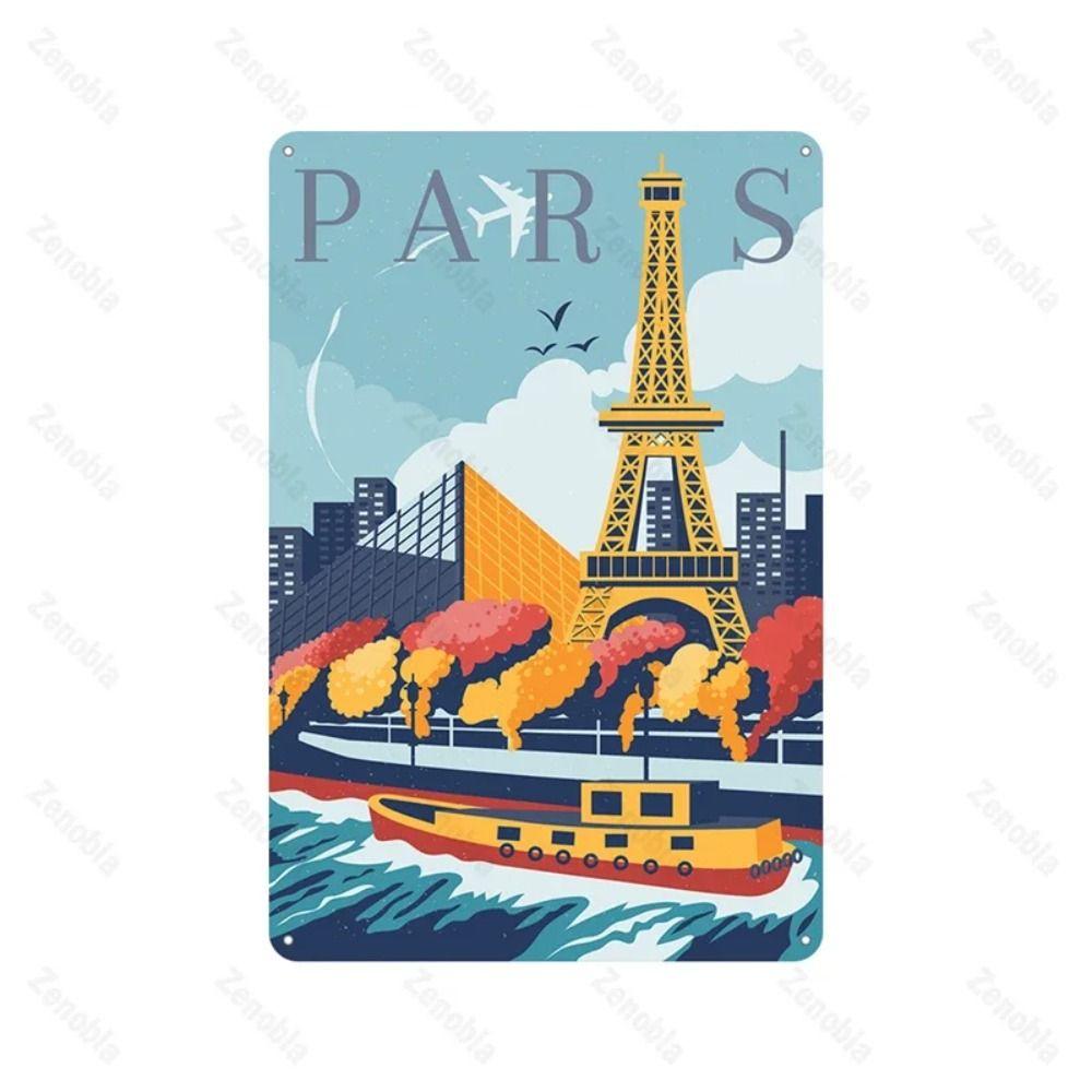 Retro Metal Sign Toronto Skyline Art, Wall Decor Vintage Tin Poster 20x30 cm
