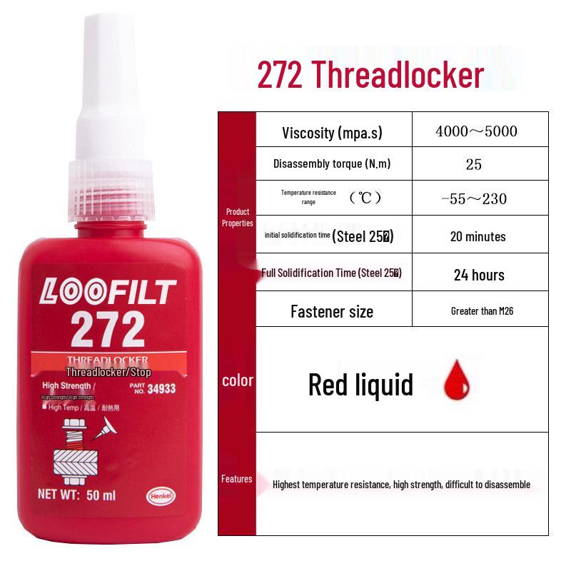 243 High-Temperature Threadlocker: Medium-High Strength Metal Anaerobic Sealant Adhesive for Anti-Loosening Screw Fastening