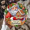 Santa Claus House 8x7.8 Inch Metal Tin Sign Wall Art Decor for Home Shop Bar Garage