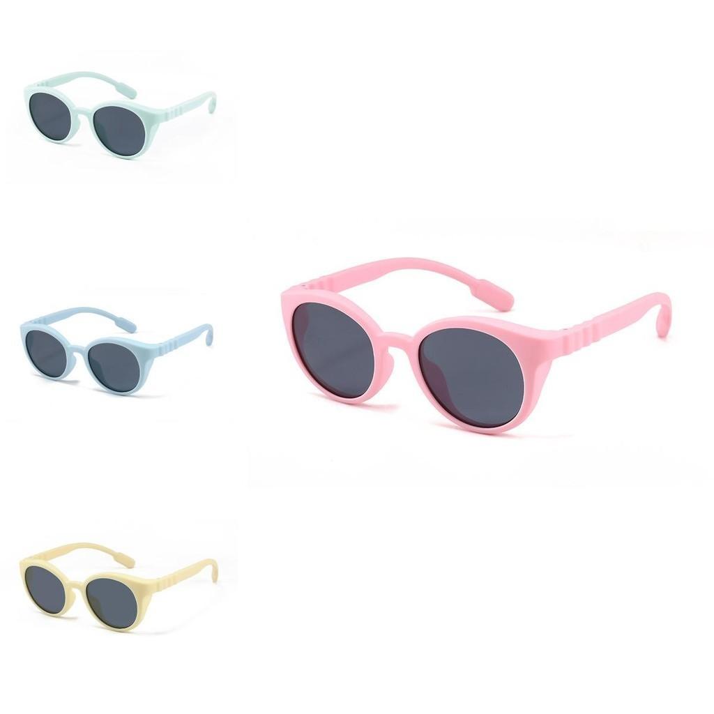 2024 New Trend Kids Polarized Sunglasses Fashion Silicone Round Frame Children's Shades S8293 Uv400