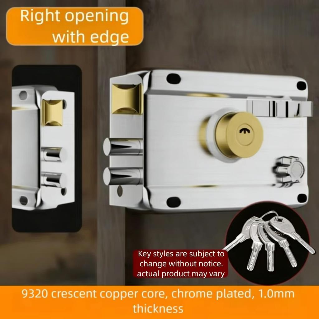 Smooth Lock Antique Household Front Door House Padlocks Locking Accessories Universal Heavy-Duty Gear With Key