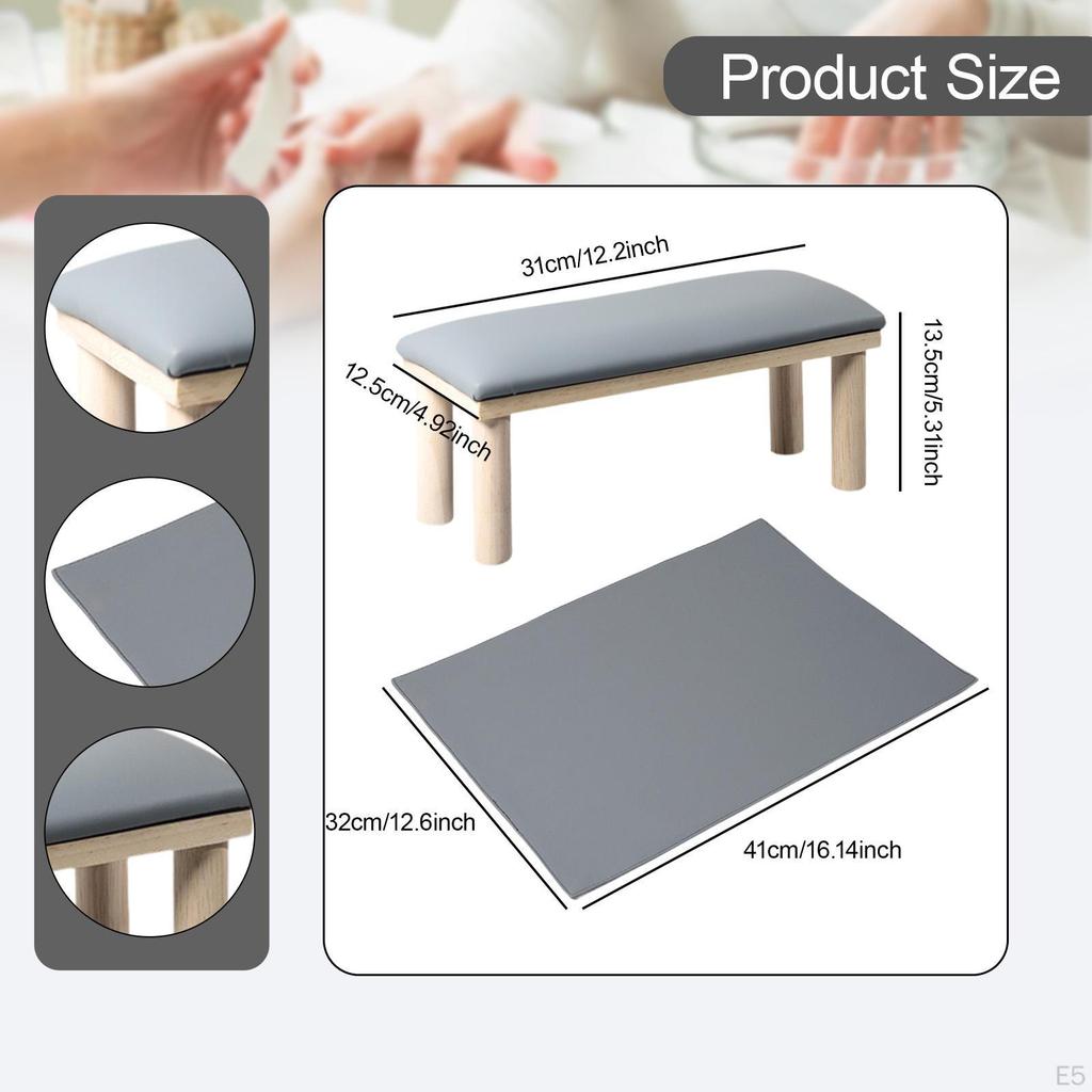 Arm Rest for Nails Manicure Hand Stand Wood Nail Salon Manicurist Armrest