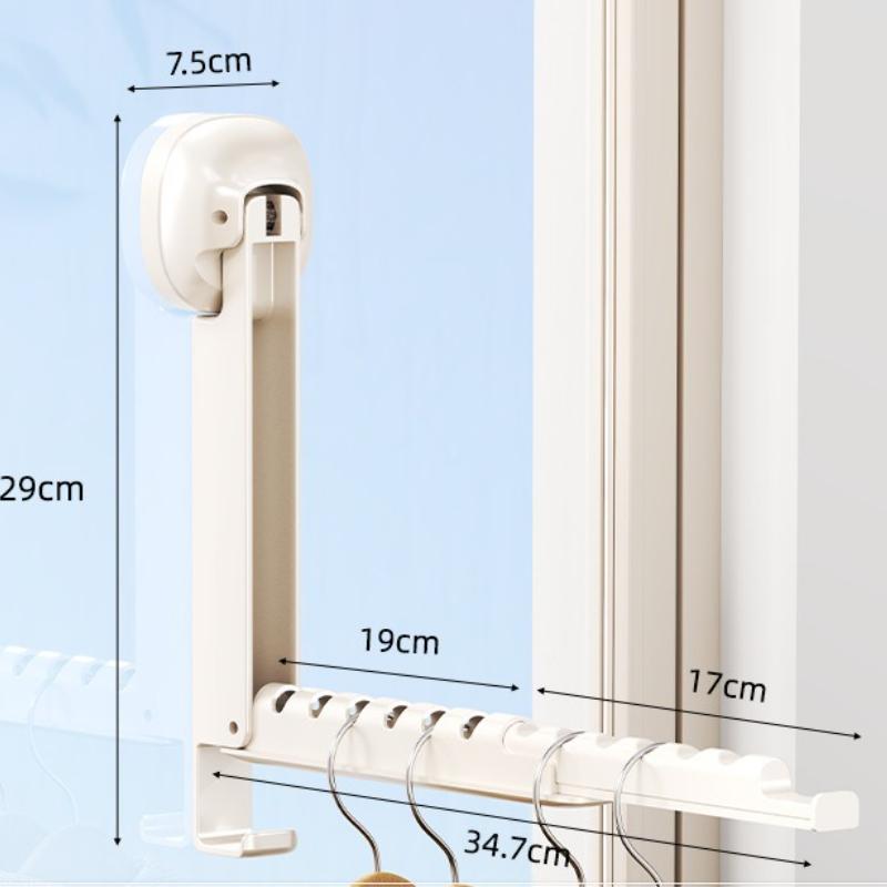 Drying Rack with Suction Cup Foldable Retractable Portable Clothes Drying Folding Clothes Racks Folding Wall-mounted Clothes