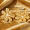 Elegant Gold Seven-Petal Flower Bracelet and Ring Set - Luxurious Retro Fashion