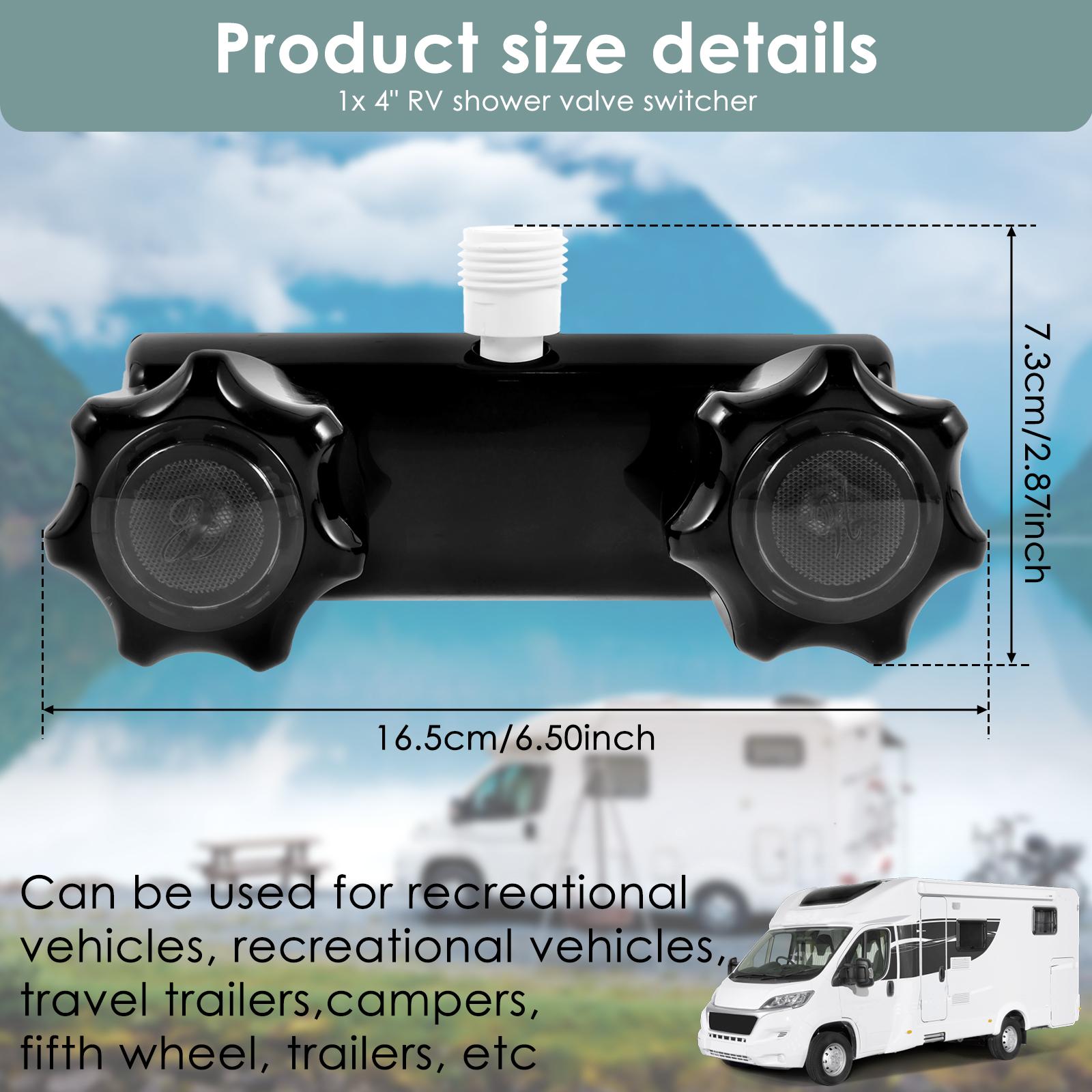 RV Shower Faucet Camper Shower Faucet Replacement 4  RV Shower Valve Diverter with Knobs for Outside and Inside Bathroom Shower