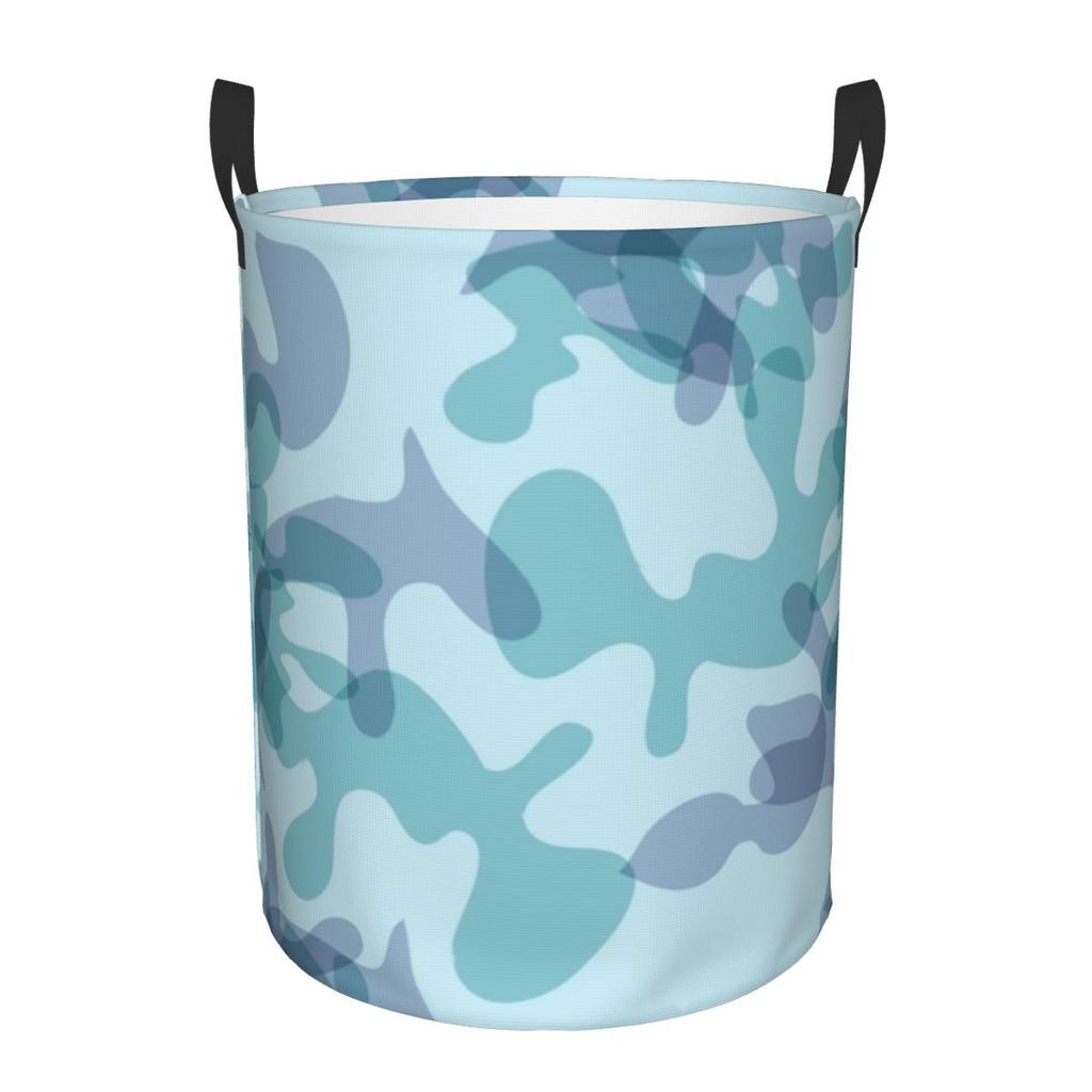 Blue Winter Soldier Dark Camo Camouflage Dirty Laundry Baskets Folding Large Waterproof Clothes Toys Sundries Storage Basket
