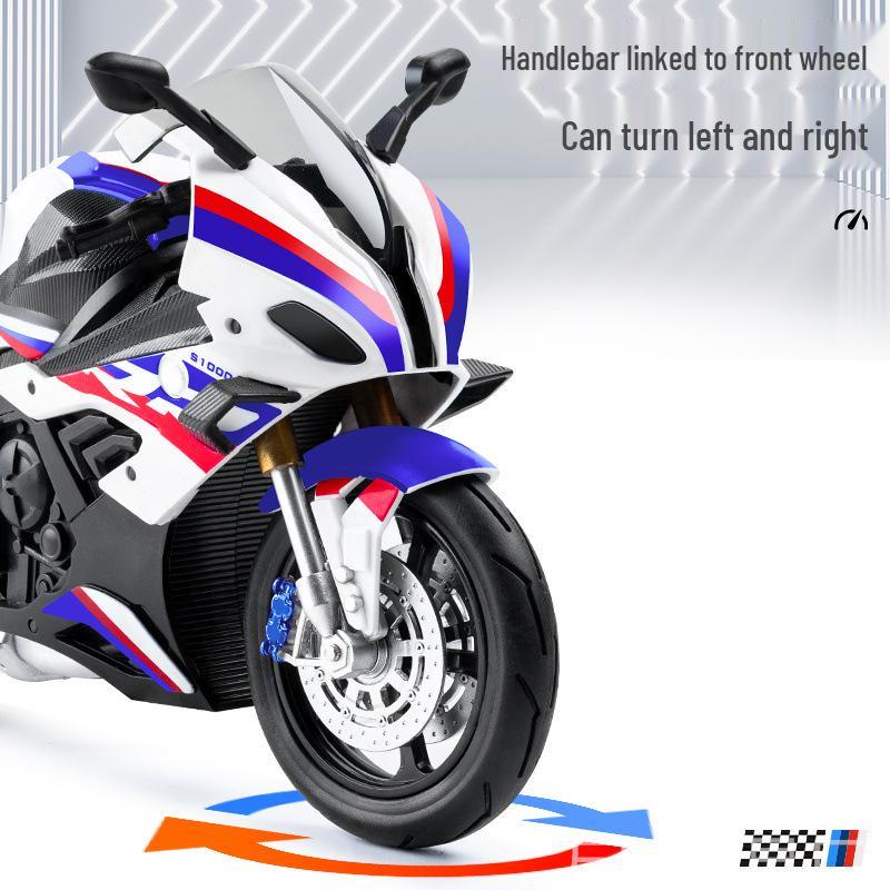 Alloy 1:10 BMW S1000RR Motorcycle Model with Sound and Light Features