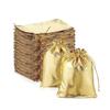 50pcs Gold Gift Drawstring Bags Pouches For Jewelry Organizers Favor Candy Bar Chocolate Package Small Businesses Supplies