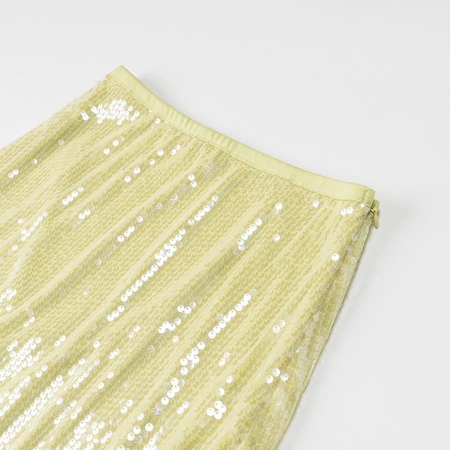 2025 Spring Women's European-American Fashion Sequin Waist-Slimming Mini Skirt