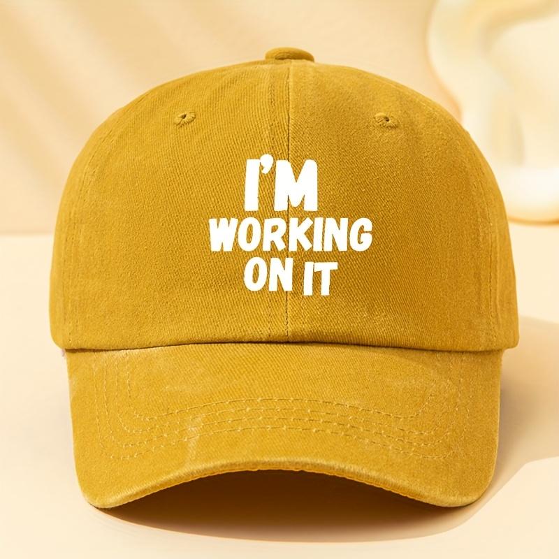 

Funny I m Trying It Baseball Cap Adjustable Unisex Outdoor Visor жовтий