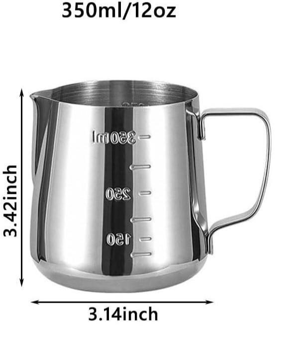 

Milk Frothing Pitcher,150ml/ 350ml/600ml Milk Frother Cup Stainless Steel Jug Steaming Pitcher, Milk Coffee Cappuccino Latte