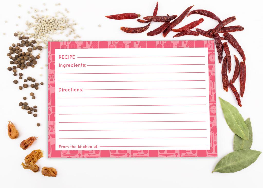 Inkdotpot Recipe Card 6x4 inch Single-Sided Recipe Design Cards Border Recipe Cards Wedding-Bridal Shower-Baby Shower- Pack of