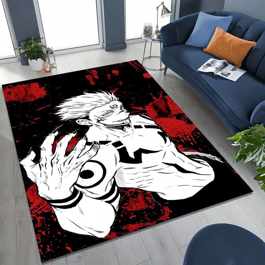 Anime Jujutsu Kaisen Yuji Satoru Kreslený koberec do ložnice, obývacího pokoje, k pohovce, domácí rohožka, dekorace, velká dětská hrací protiskluzová podložka na podlahu