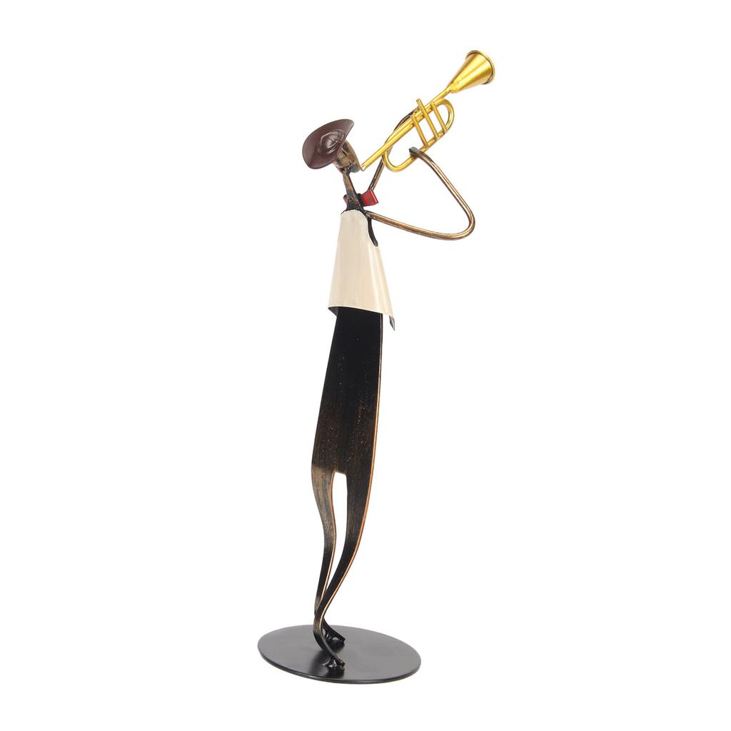 Trompetenspieler Figur Modern Abstrakt Handgefertigt Metall Musiker Skulptur für Wohnzimmer