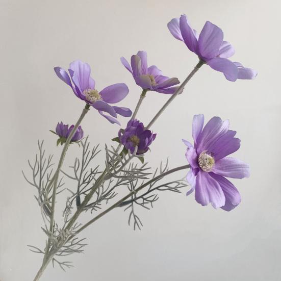 Künstliche Cosmeenblüten 6 Köpfe Kunstseiden-Cosmeen mit Stiel Falscher Wildblumenstrauß für Vase Hochzeitsparty Frühling Sommer Heimdekoration