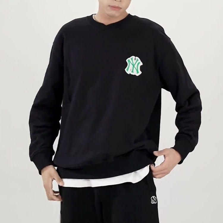 MLB New York Yankees Sweatshirts Unisex Black Crew Neck Moderate Regular 3AMTB0224-50BKS