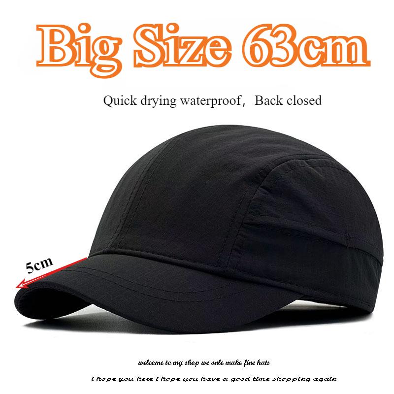 Cappello Giapponese Taglia Grande 63Cm A Tesa Corta Per Uomo Estivo Chiuso Dietro Cappellino da Baseball Versatile Top Morbido Cappello da Sole Asciugatura Rapida Per Donna