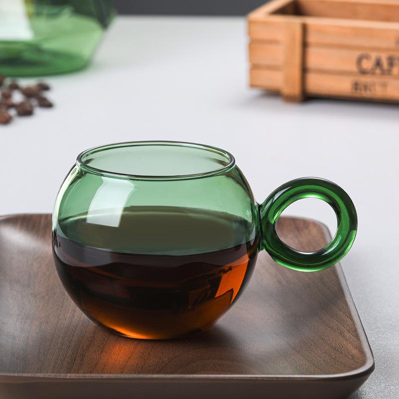 New Borosilicate Glass Colored Coffee Cup Can Be Heated In Microwave Oven