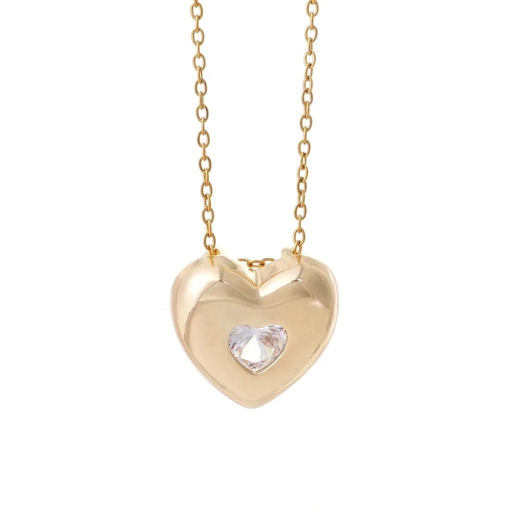 Simple Zircon Heart Star Water Drop Pendant Necklaces for Women Girls Fashion Accessories Stainless Steel Chain Jewelry Gifts