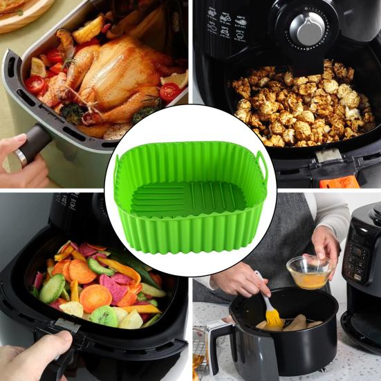 Silicone Air Fryer Basket Tray Reusable Silicone Liners for Air Fryer