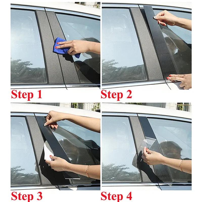 6pc For Kia Sportage 2011 2012 2013 2014 2015 2016 Gloss Black Pillar Posts Door Window Molding Cover Trims Stickers Accessories