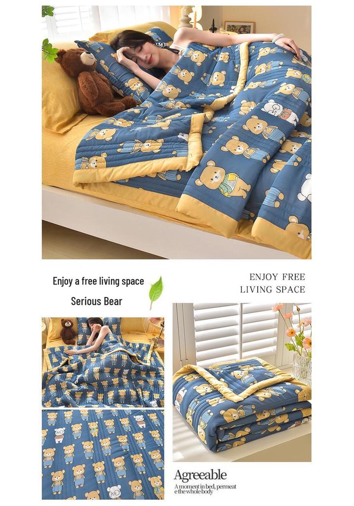 Silk Cooling Summer Quilt - Lightweight, Thin, Skin-Friendly, Machine Washable, Ideal for Air Conditioning
