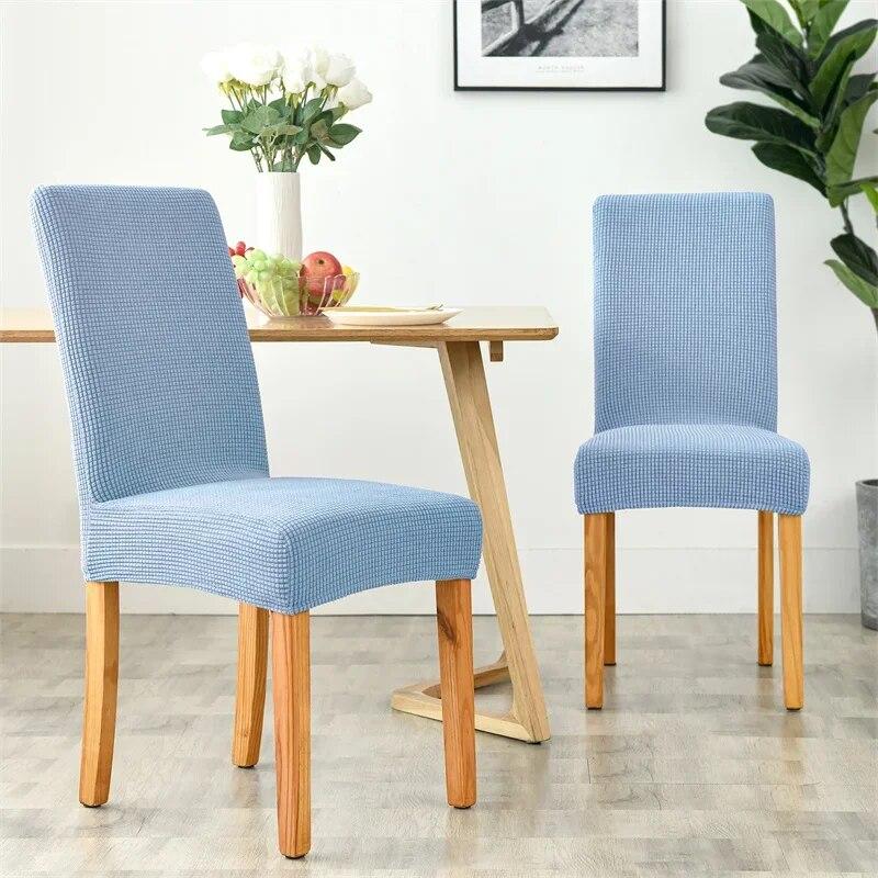 1pc Elastic Dining Chair Covers Polar Fleece Stretch Office Seat Protector Case for Wedding Hotel Banquet Wedding Party Decor