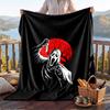 Warm Flannel Blanket Horror Movies Pattern, Lightweight Comfortable Throw Blanket for Bed Sofa Use