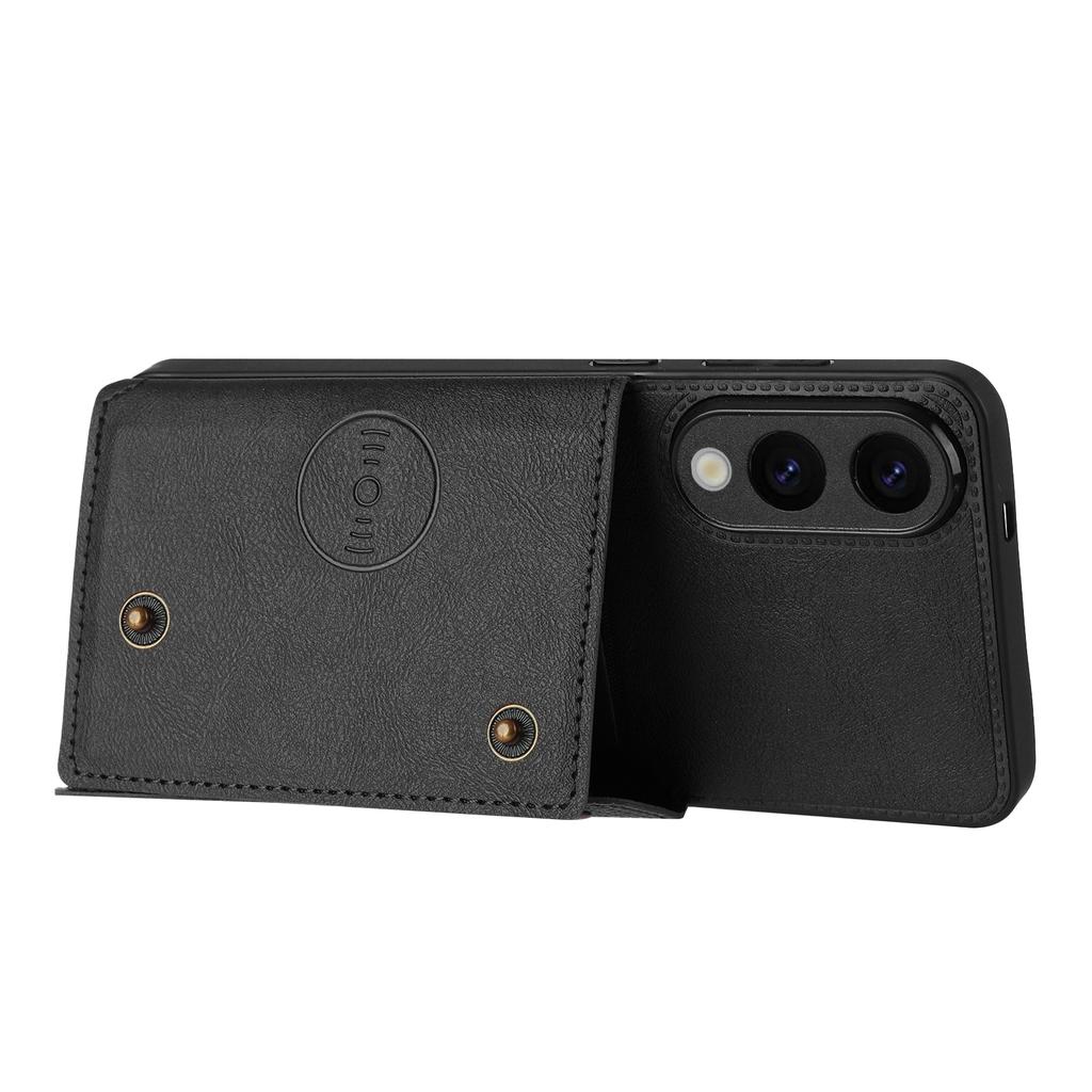 For Samsung Galaxy S25 Edge Case with Card Slots Kickstand Leather+TPU Phone Cover