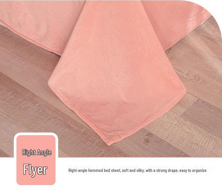 Set Plapumă Pluș Stil Prințesă Catifea Nurcă: Lenjerie de pat caldă, îngroșată, de culoare solidă