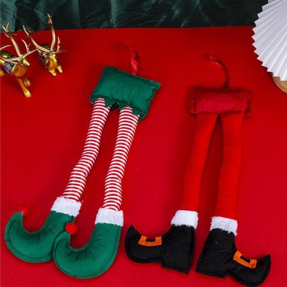Ornaments Elf Santa Legs Plush Xmas Tree Pendants Durable Christmas Decor  Home