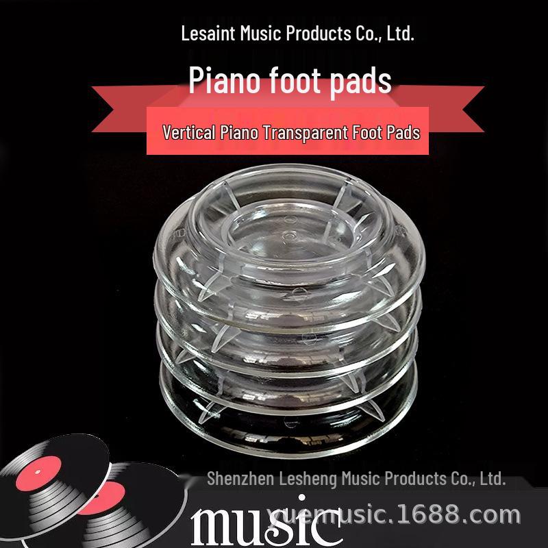 

Clear Crystal Enlarged Vertical Piano Foot Pads Neutral White Box