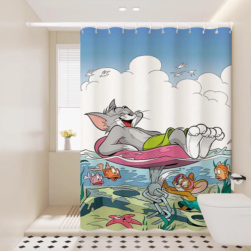 

Yicang Набор штор для душа Tom & Jerry Подводный без сверления