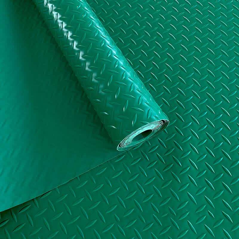 Green Herringbone PVC Anti-slip Floor Mat
