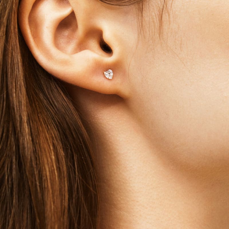 LUNNE 14k Pure Heart Stone Earrings (14k Gold) #LFE43