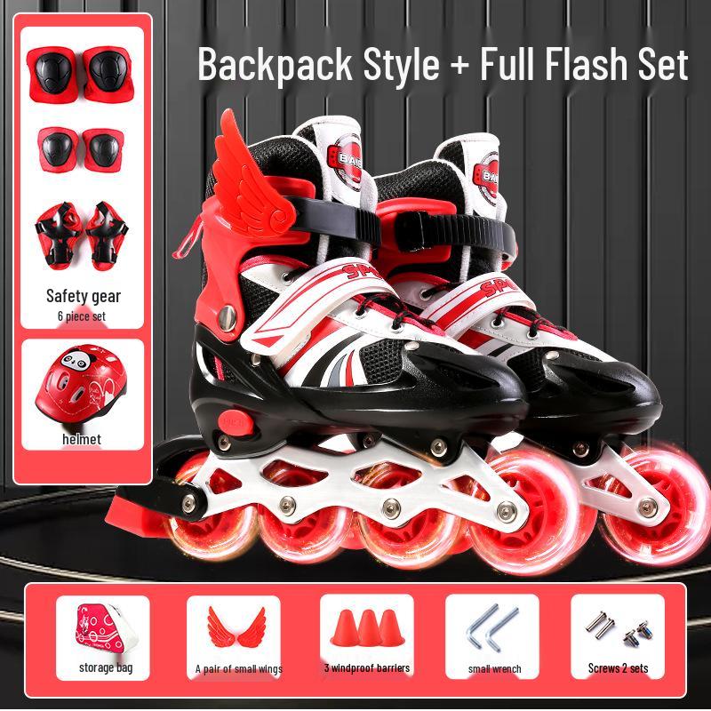 Kids' Inline & Ice Skates Set for Ages 3-15 - Beginner Rollerblades for Boys & Girls