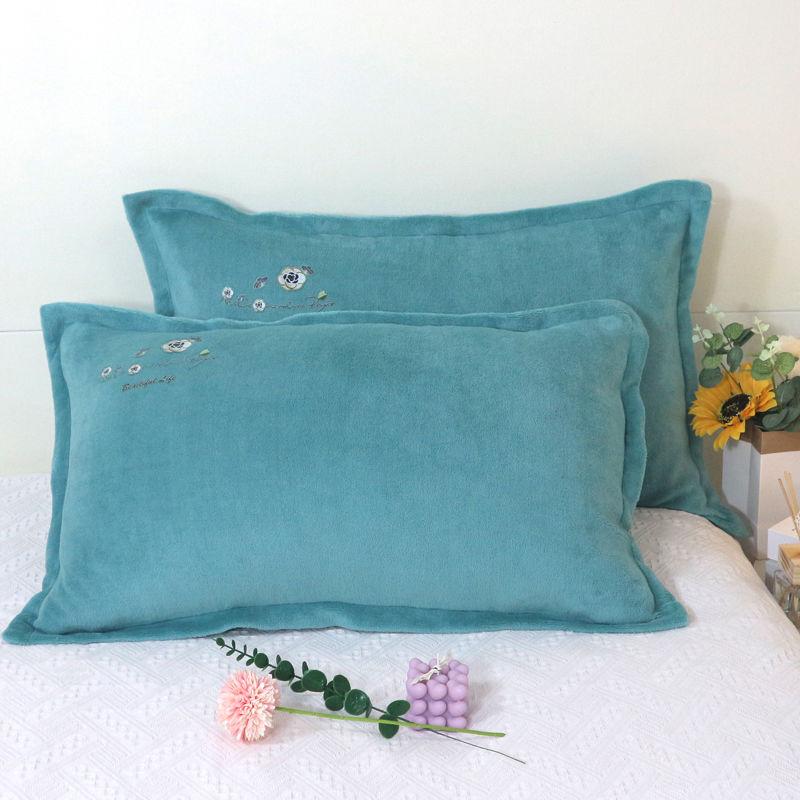 

Наволочка молочная вышивка 48x74 см зимняя теплая мягкая удобная пушистая однотонная домашняя текстильная наволочка для подушки для пар 1pcs 48x74cm