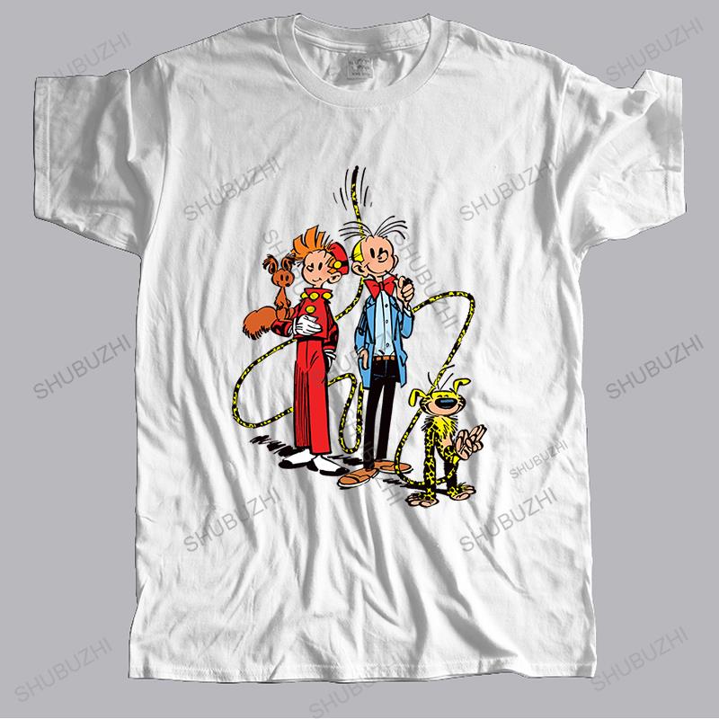 cotton many color tshirt men summer casual tees Spirou Fantasio and Marsupilami new mens short sleeve t shirts print tshirt S