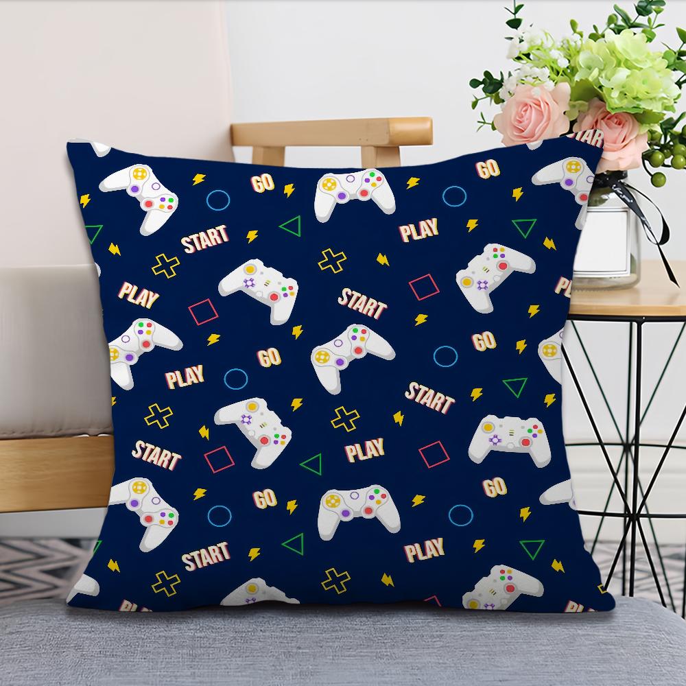 Style Soft Comfortable Anime Gamer Pillow Case for Sofa Living Room Game Home Office Fan Decor Design Square Protective Covers
